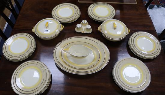 An Art Deco pottery dinner service